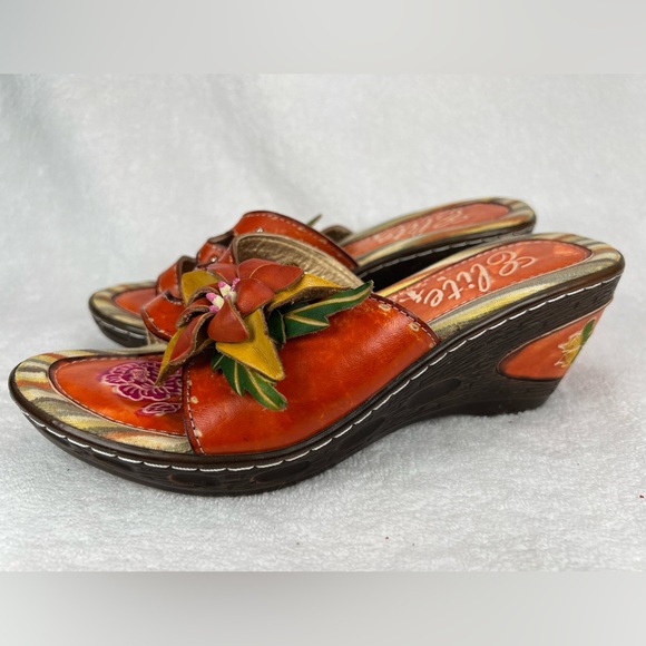 Elite by Corkys, Orange bohemian wedges - Picture 3 of 5